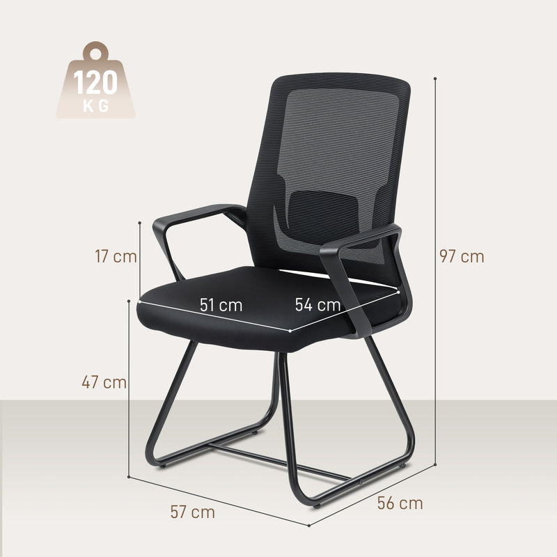 Ergonomic Office Chair with Lumbar Support and Breathable Mesh Back Black AOSOM