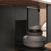 Folding Drop Leaf Dining Table with Drawer and Storage for Small Spaces Rustic Brown by HOMCOM