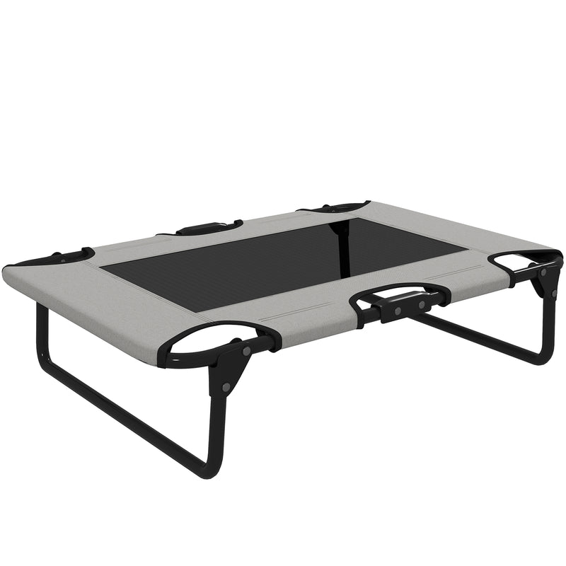 Light Grey Raised Dog Bed with Breathable Mesh for Small to Medium Dogs Indoors Outdoors AOSOM