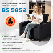 3 in 1 Convertible Sleeper Chair Sofa Bed Single Seat For Guest Room Or Lounge Black Homcom