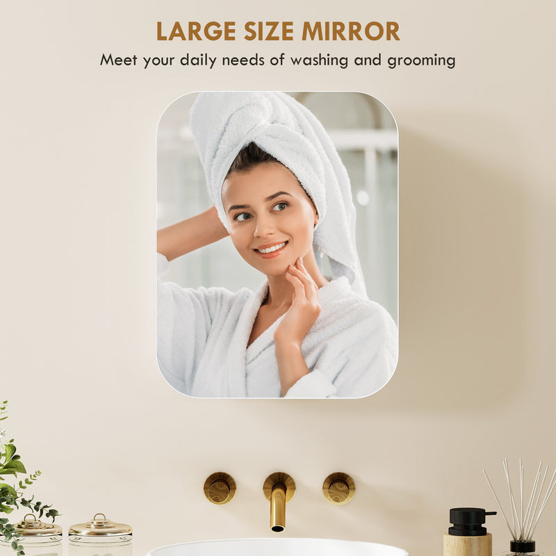 Bathroom Wall Cabinet with Mirror and Adjustable Shelves for Organised Storage White