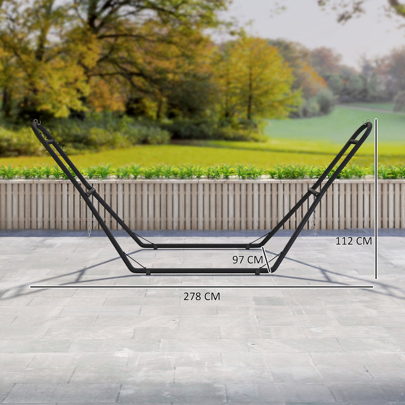 Hammock Stand for Garden or Patio with Adjustable Height and Strong Steel Frame Black Outsunny