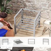 Charcoal Grey Aluminium Outdoor Armchair With Cushions for Garden and Balcony by Outsunny