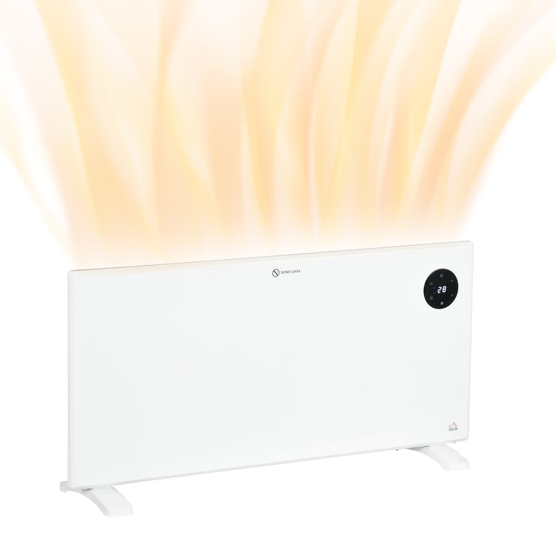 2000W Electric Convector Heater With Thermostat And Timer For Home Or Office Use White