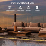 Reversible Outdoor Plastic RV Rug With LED Lights Black And Coffee 182 x 274cm