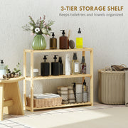 Three Tier Bamboo Bathroom Storage Rack Natural Finish by HOMCOM