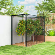 Garden Plant Protection Cage With Zipped Door Shields From Birds And Pests Black AOSOM
