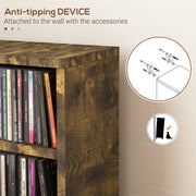 Set of 2 Tall CD Storage Racks with 102 Capacity for Home or Office Use Mid Brown