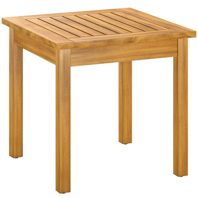 Coffee Table for Indoor or Outdoor Use Compact Acacia Wood with Slatted Top Teak Outsunny