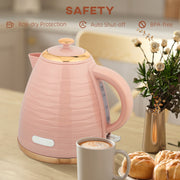 3kW Rapid Boil Electric Kettle With Honeycomb Design Ideal For Quick Brews, Pink