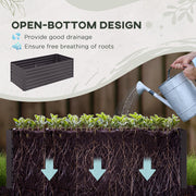 Set of 2 Dark Grey Raised Garden Beds in Steel for Vegetables Herbs and Flowers