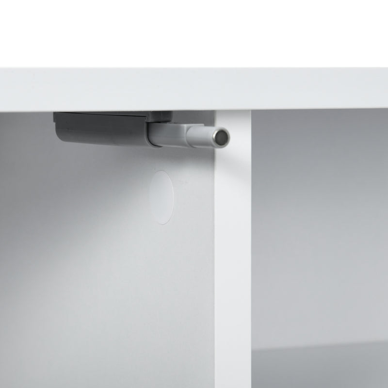 Wall Mounted TV Unit with Storage Shelves and Cable Management for TVs up to 60 Inch White