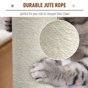 Cat Tree Tower With Jute Scratching Posts And Activity Centre For Large Cats 113cm Grey AOSOM