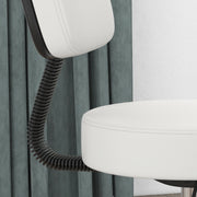 Swivel Salon Chair with Adjustable Height and Cushioned Seat for Hairdressers, White