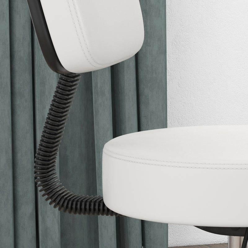 Swivel Salon Chair with Adjustable Height and Cushioned Seat for Hairdressers, White