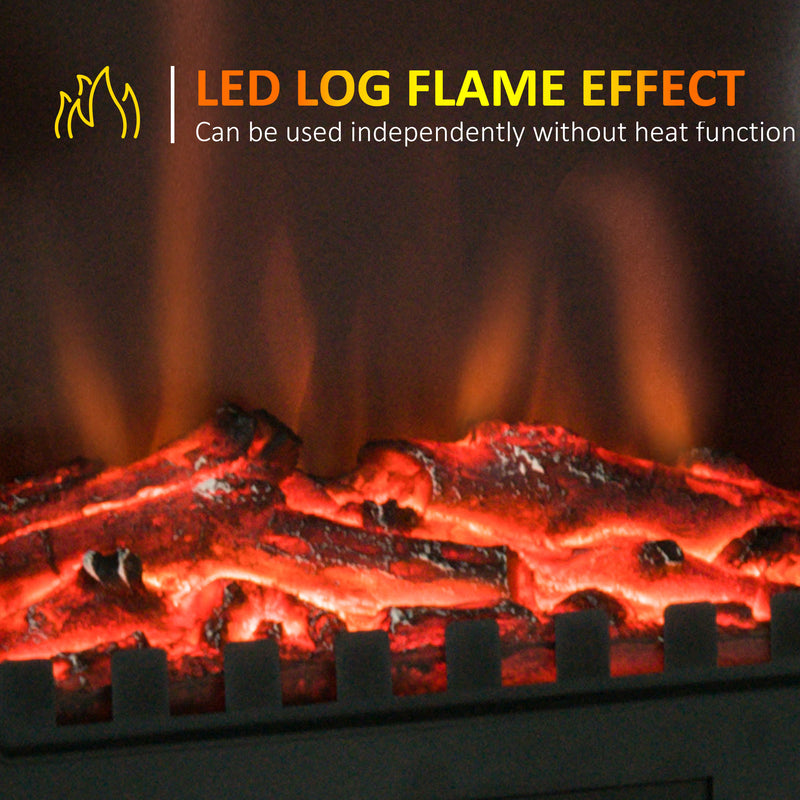 Freestanding Electric Fireplace Heater with LED Flame Effect for Cosy Living Rooms Black