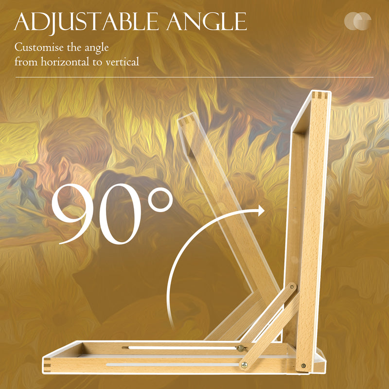 Adjustable Beechwood Table Easel For Drawing Painting And Sketching At Home, Natural