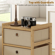 Slim Chest of Drawers for Small Bedrooms with Five Fabric Storage Drawers Natural Finish AOSOM