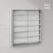 Graphite Wood Effect Display Cabinet with Glass Doors and Six Shelves