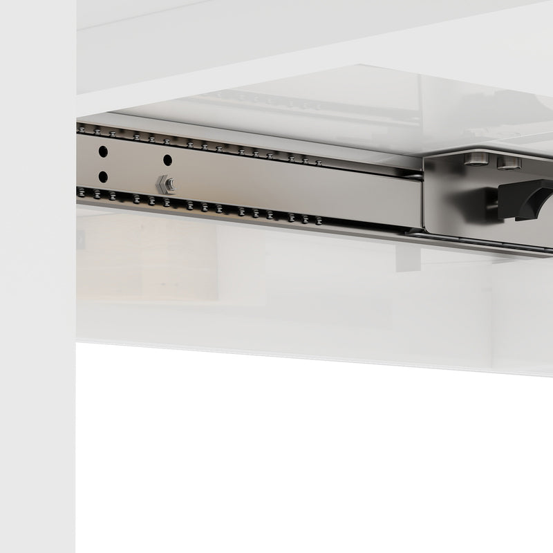 Extendable White High Gloss Dining Table Seats 4-6 Small Space Kitchen Table 120-160cm by HOMCOM