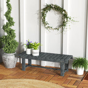 2 Seater Wooden Garden Bench With Slatted Backrest For Outdoor Relaxing, Grey AOSOM