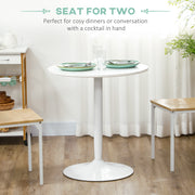 Two Seater Round Dining Table for Small Kitchens or Apartments Minimalist Design White