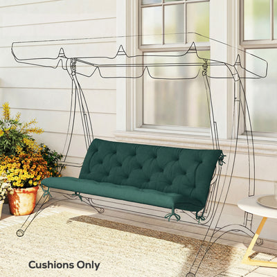 Three Seater Outdoor Bench Cushion for Added Comfort and Easy Care Green AOSOM