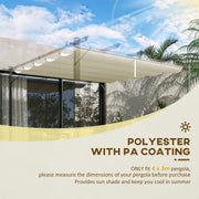 Retractable Pergola Shade Cover 3x3m Replacement Canopy Fabric Cream White by Outsunny