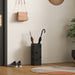 Black Metal Umbrella Stand with Drip Tray and Hooks for Hallway and Entryway by HOMCOM