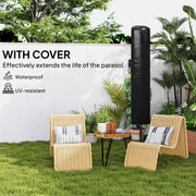 Orange 3m Cantilever Garden Parasol with Solar LED Lights for Patio and Decking by Outsunny