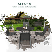 Grey Set of 4 Stackable Rattan Garden Chairs for Easy Storage