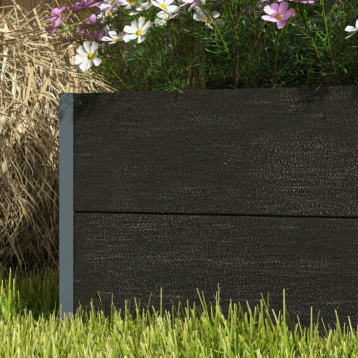 Black Garden Planter Box with Back Trellis 34 x 69.5cm by Outsunny