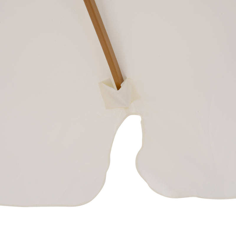 Cream 3.3m Elegant Wooden Garden Parasol for Outdoor Shade by Outsunny