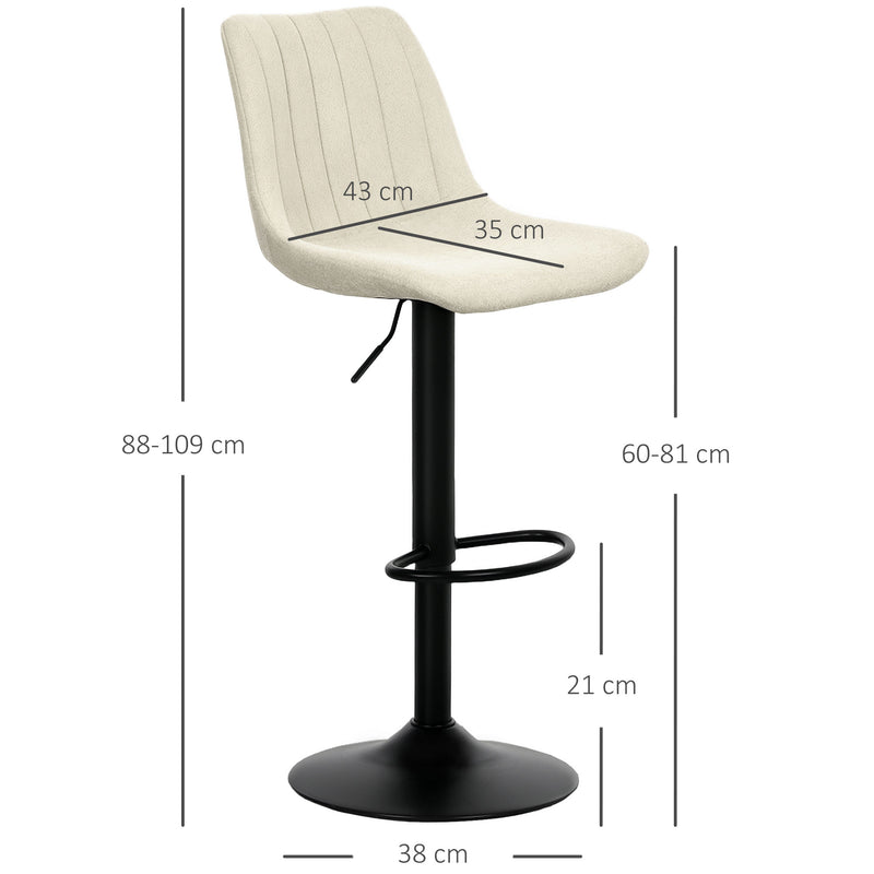 Set of Two Beige Chenille Feel Tub Stools Stylish and Comfortable by HOMCOM