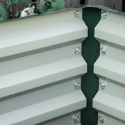 Set of Two Green Steel Planter Boxes 60 x 60 cm Ideal for Garden Flowers and Herbs