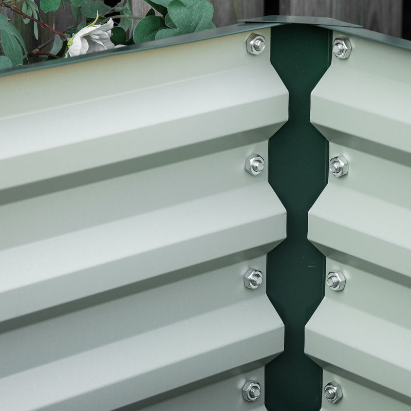 Set of Two Green Steel Planter Boxes 60 x 60 cm Ideal for Garden Flowers and Herbs