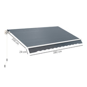 Grey Awning Replacement Canopy Water Resistant UPF 50 Plus Sun Shade Cover for 3 x 2.5m by Outsunny