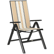 Orange Rattan Reclining Garden Chairs with Adjustable Backrest and Cushions by Outsunny