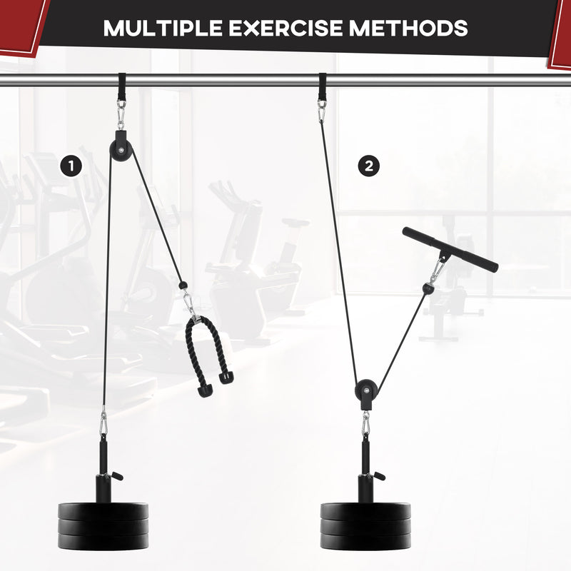 Cable Machine Pulley System with DIY Loading Weight Pin for Lat Pulldown by SPORTNOW AOSOM