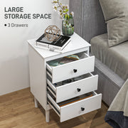 Set of 2 Modern Bedside Tables with 3 Drawers Ideal for Bedroom Storage White