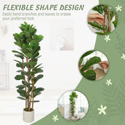 180cm Artificial Fiddle Leaf Fig Tree Decorative Indoor Plant for Home or Office Green