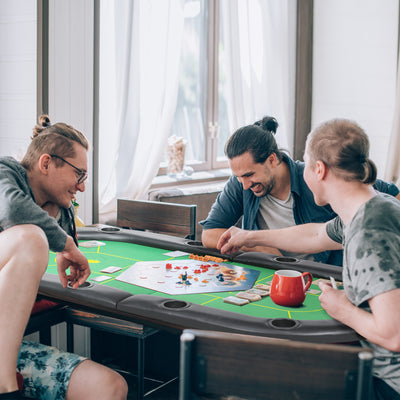 10 Player Foldable Poker Table Top With Cup Holders And Carry Bag For Game Nights Green AOSOM