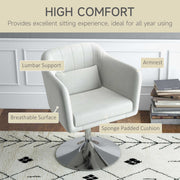 Modern Swivel Accent Chair with Adjustable Height and Cushion for Lounge or Bedroom, Cream White