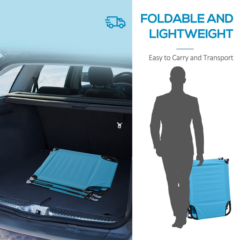 Set of 2 Foldable Sun Loungers with Adjustable Backrest and Breathable Mesh Fabric