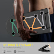 SPORTNOW Foldable Push Push Up Board with Non-Slip Pads, for Chest, Arms, Shoulders, Black AOSOM