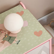 Kids Bedroom Furniture Set with Bed Toy Chest and Dressing Table for Ages 3 to 6 Pink AOSOM