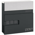 Wall Mounted Lockable Post Box with Viewing Window and Weatherproof Design in Charcoal Grey by HOMCOM