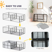 7 Panel Dog Whelping Box with Washable Pads Windproof Fabric for Small Medium Dogs by PawHut