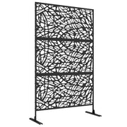 Black Metal Garden Privacy Screen With Twisted Line Design For Outdoor Spaces