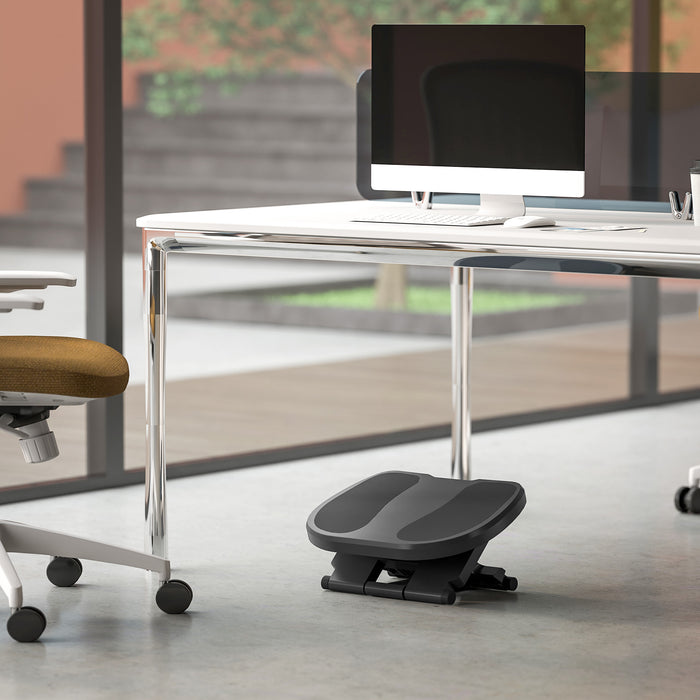 Grey Adjustable Under Desk Footrest with 3 Height Levels by HOMCOM